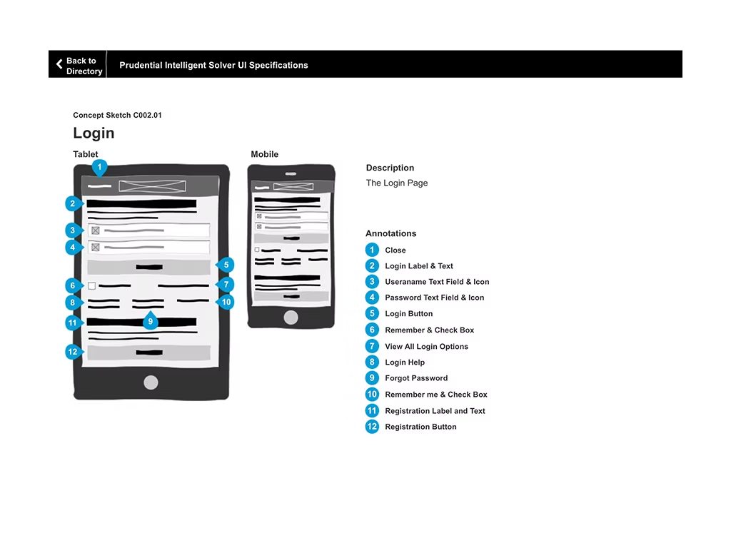 Prudential wireframes